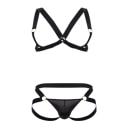 CandyMan Ensemble Harnais Soutien-Gorge - Jock Strap Noir