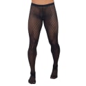 CandyMan Diamond Mesh Stockings - Black