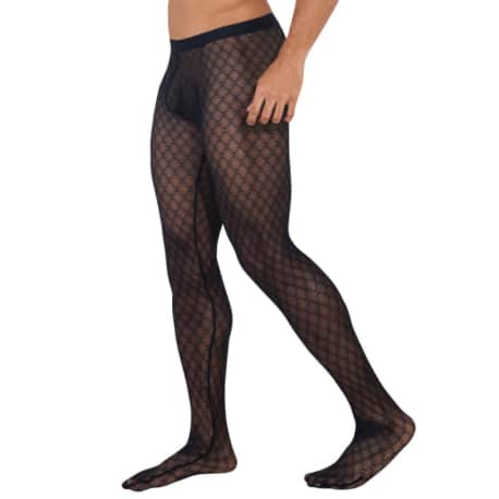 CandyMan Diamond Mesh Stockings - Black