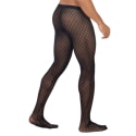 CandyMan Diamond Mesh Stockings - Black