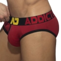 Addicted Open Fly Cotton Briefs - Red - Black