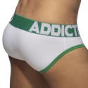 Addicted Open Fly Cotton Briefs - White - Green