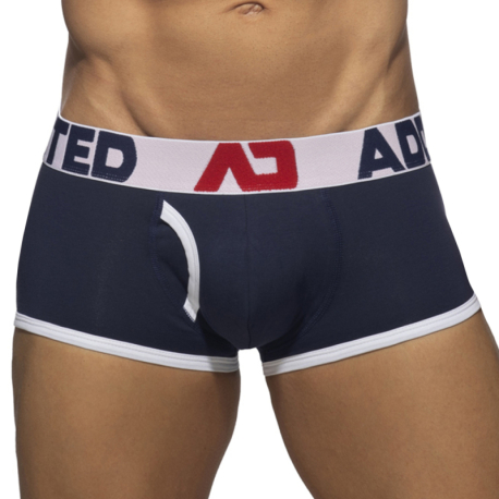 Addicted Open Fly Cotton Trunks - Navy - White