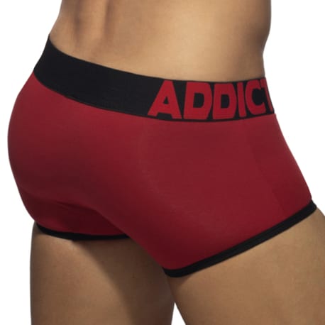 Addicted Open Fly Cotton Trunks - Red - Black