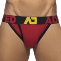 Addicted Open Fly Cotton Tanga Briefs - Red - Black