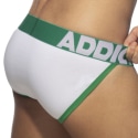 Addicted Open Fly Cotton Tanga Briefs - White - Green