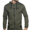 Addicted Long Sleeves Loop Mesh Hoodie - Khaki