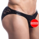 CUT4MEN L4CE Bulge  Bikini Briefs - Black