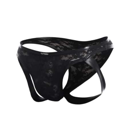 CUT4MEN Jock String L4CE Noir