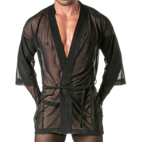 See Through Nightwear for Men. Men's Black Mesh Party and Lounging