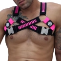 Breedwell Harnais Circuit Daycrawler Noir - Rose Fluo