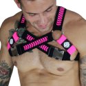 Breedwell Harnais Circuit Daycrawler Noir - Rose Fluo