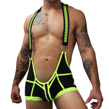 Breedwell Daycrawler Singlet - Black - Neon Yellow