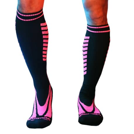 Breedwell Daycrawler Knee Socks - Black - Neon Pink