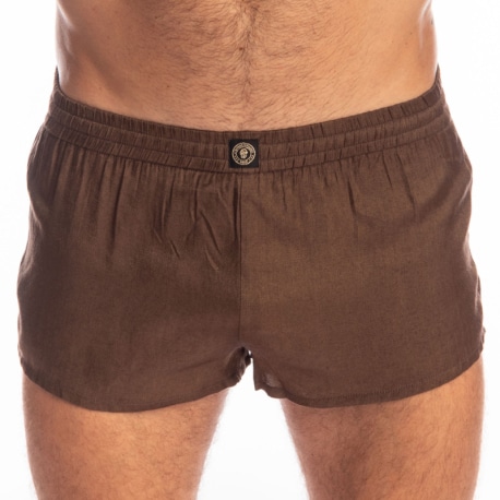 L'Homme invisible Golden Boy Weensy Split Shorts - Brown