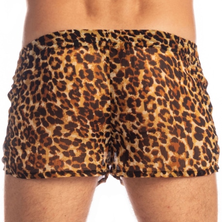 L'Homme invisible Leopard Weensy Split Shorts