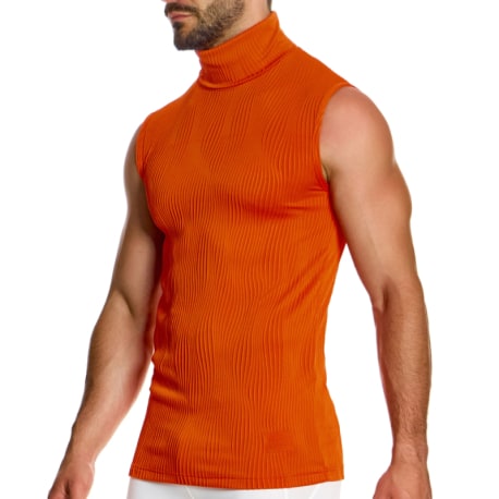 Modus Vivendi Curved Sleeveless Top - Orange