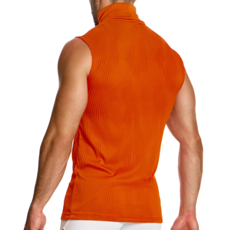 Modus Vivendi Curved Sleeveless Top - Orange