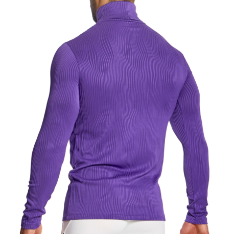 Modus Vivendi Curved Roll Neck T-Shirt - Purple