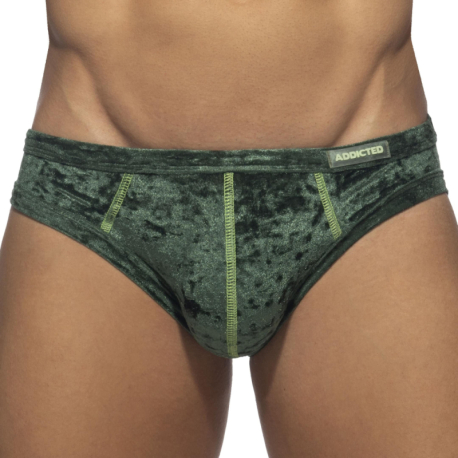 Addicted Velvet Shady Bikini Briefs - Green