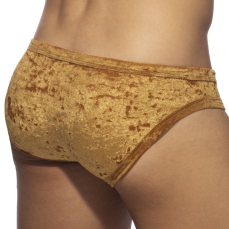 Addicted Velvet Shady Bikini Briefs - Mustard