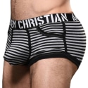 Andrew Christian Shorty Almost Naked Prison Pocket Rayé Noir - Gris