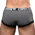 Andrew Christian Shorty Almost Naked Prison Pocket Rayé Noir - Gris