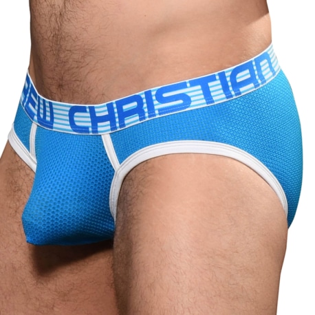 Andrew Christian Almost Naked Soccer Mesh Briefs - Electric Blue