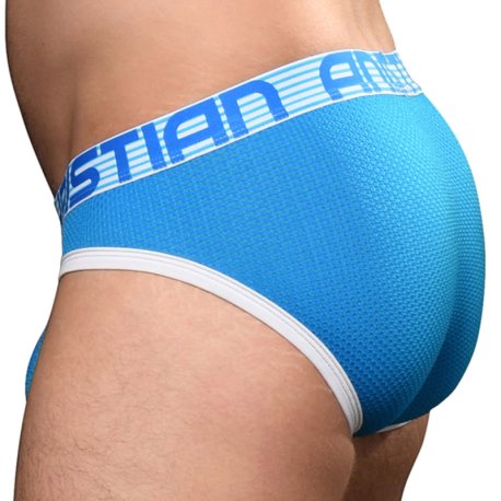 Andrew Christian Almost Naked Soccer Mesh Briefs - Electric Blue