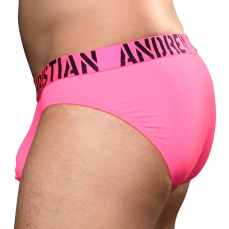 Andrew Christian Almost Naked Hotness Rib Briefs - Neon Pink