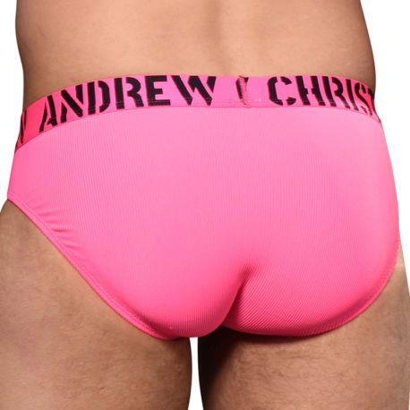 Andrew Christian Almost Naked Hotness Rib Briefs - Neon Pink