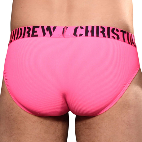 Andrew Christian Almost Naked Hotness Rib Briefs - Neon Pink