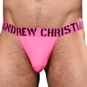 Andrew Christian Almost Naked Hotness Rib Thong - Neon Pink