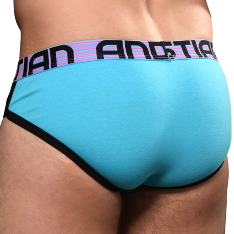 Andrew Christian Slip Almost Naked Rétro Bleu Turquoise