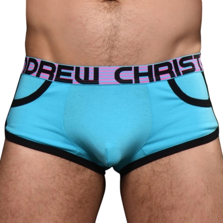 Andrew Christian Almost Naked Retro Pocket Trunks - Aqua