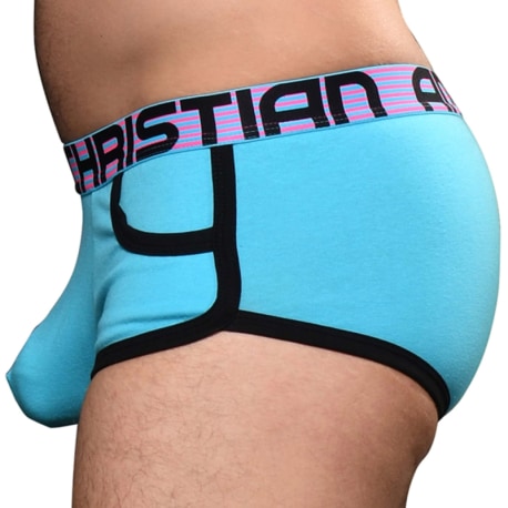 Andrew Christian Almost Naked Retro Pocket Trunks - Aqua