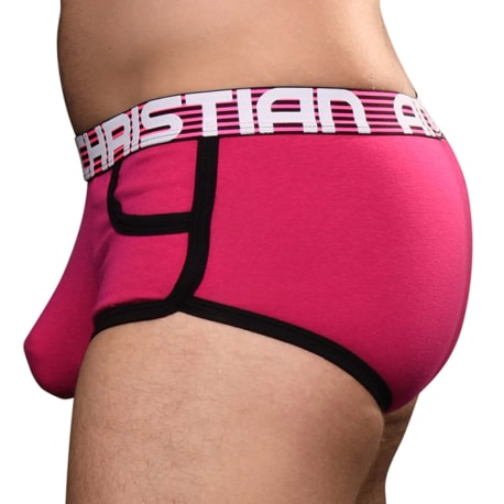 Andrew Christian Almost Naked Retro Pocket Trunks - Fuchsia