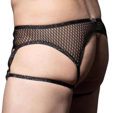 Andrew Christian Unleashed Sexy Mesh Garter - Black