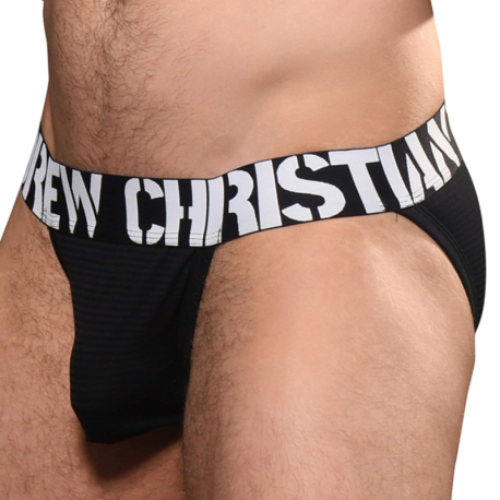 Andrew Christian Almost Naked City Tanga Briefs - Black