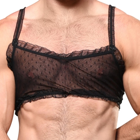 Andrew Christian Unleashed Boudoir Mesh Bra - Black