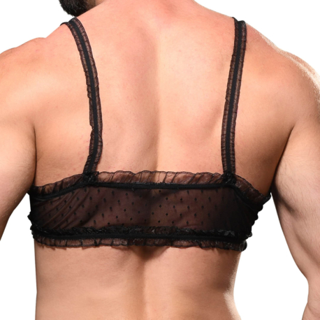 Andrew Christian Unleashed Boudoir Mesh Bra - Black