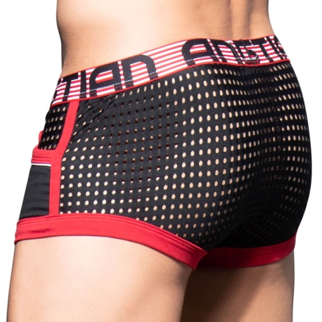 Andrew Christian Almost Naked Competition Mesh Pocket Trunks - Black