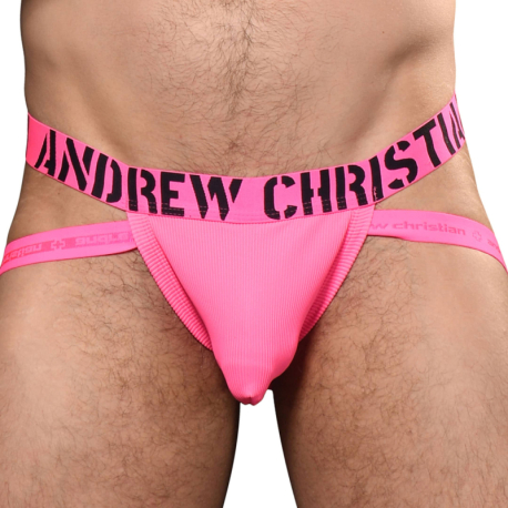 Andrew Christian Almost Naked Hotness Rib Jock - Neon Pink