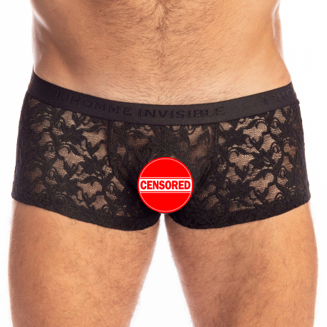 L'Homme invisible Black Lotus Hipster Push-Up Trunks - Black