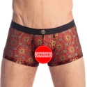 L'Homme invisible Mandala Hipster Push Up Trunks - Red