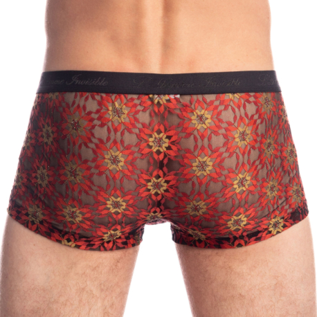 L'Homme invisible Mandala Hipster Push Up Trunks - Red