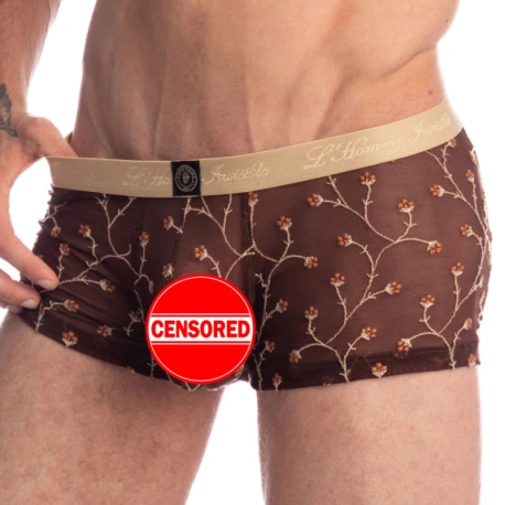 L'Homme invisible Viorne Hipster Push Up Trunks - Chocolate