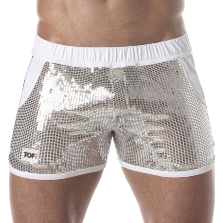 TOF Paris Glitter Shorts - Silver