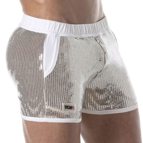 TOF Paris Glitter Shorts - Silver