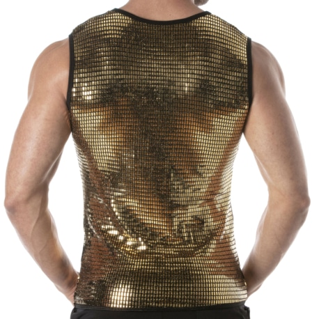 TOF Paris Glitter Tank Top - Gold